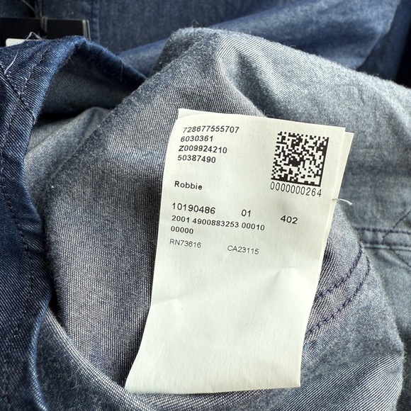 NWT Hugo Boss Robbie Sharp Fit Shirt, Navy Blue, Medium - Picture 5 of 5